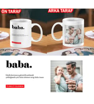 Babalar Gününe Özel Fotoğraf, İsim ve Yazı Baskılı Beyaz Kupa Bardak Hediyelik