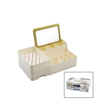 AYNALI BAMBU - ÇEKMECELİ MAKYAJ - TAKI ORGANİZER SERT PLASTİK 13 BÖLMELİ 28.5X17.5X9.5CM GO-53-vice 01201