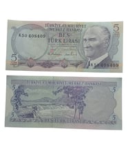 6. Emisyon 20 Türk Lirası . Cumhuriyet Dönemi Koleksiyon Kağıt Para.
