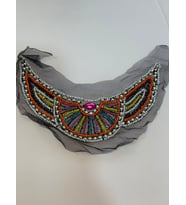 22X6  CM TAŞLI BONCUKLU TASARIM KIYAFET YAKA AKSESUARI APLİK DİKİŞ