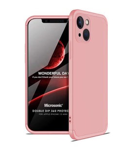 Microsonic Apple iPhone 13 Mini Kılıf Double Dip 360 Protective Rose Gold