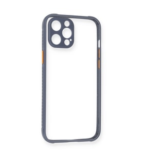 Iphone 12 Pro Kılıf Miami Şeffaf Silikon - Gri