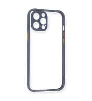 Iphone 12 Pro Kılıf Miami Şeffaf Silikon - Gri