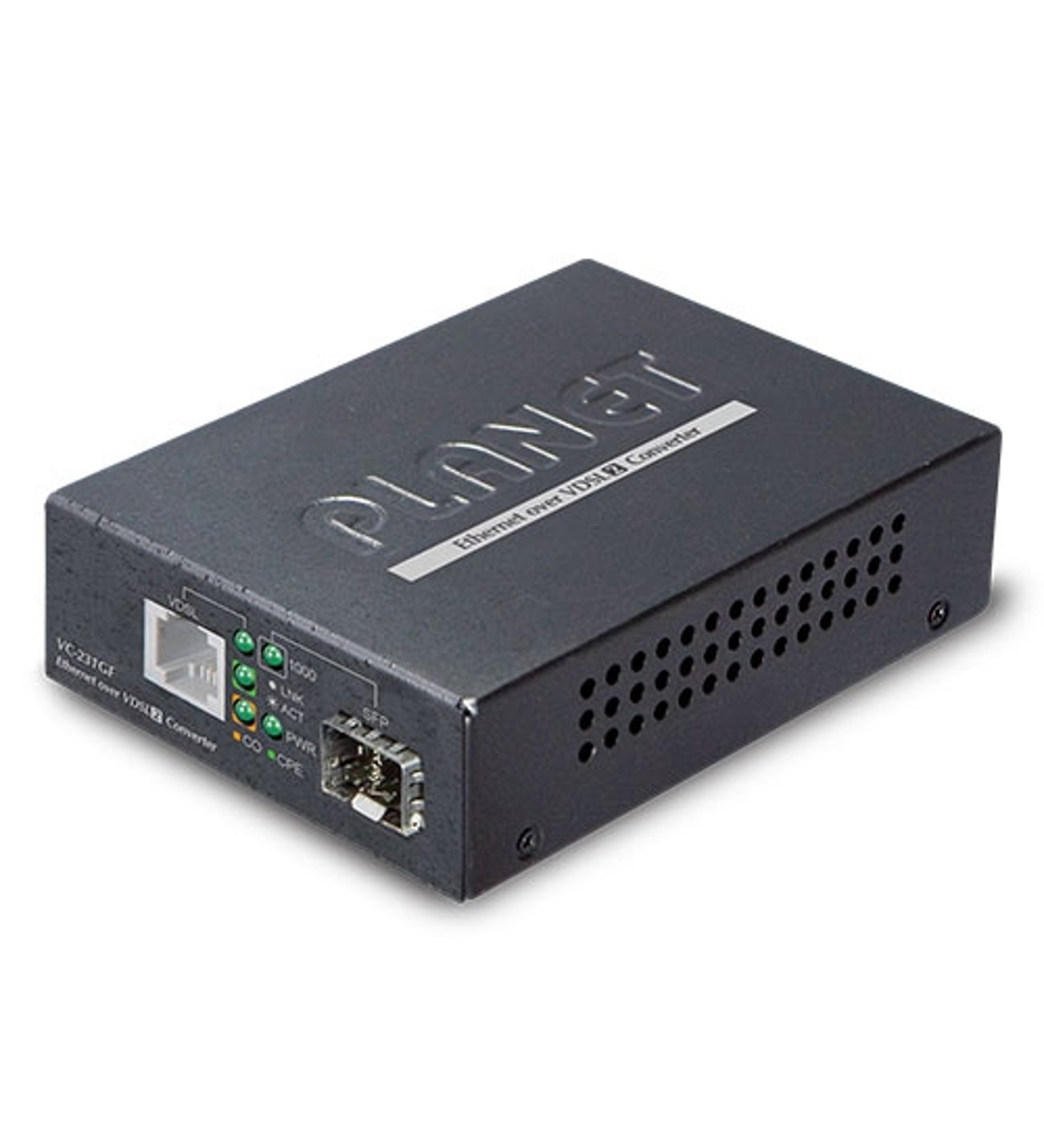 1-Port 1000BASE-X SFP + 1-Port RJ11 VDSL2 Converter (30a profile w