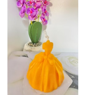 Şık Kadın Elbisesi Dekoratif Kokulu Mum / Chic Lady Dress Decorative Candle (Turuncu)