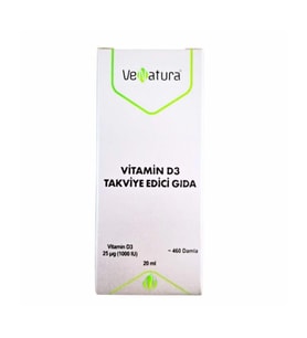 VeNatura Vitamin D3 Takviye Edici Gıda 1000 IU 20 Damla