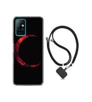 Infınıx Note 8i Kılıf Silikon Ipli Boyun Askılı Desenli Red Moons 1747