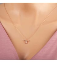 925 Ayar Gümüş Rose Kelebek Kadın Gümüş Kolye