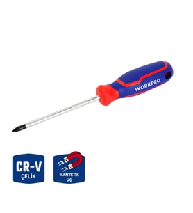 WORKPRO WP221036 PZ1x100mm CR-V Manyetik Profesyonel Yıldız Tornavida