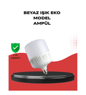 30W Şarjlı LED Ampul – E27 Duy Beyaz Işık