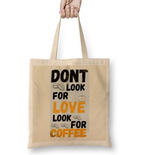 Funny Coffee Drinks Lover Gift Quote - Vintage Retro Rainbow Style Bez Çanta Uzun Saplı