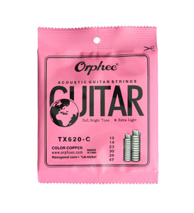 Orphee TX620-C Akustik Gitar Teli - Renkli (Aksesuar - Rainbow Series)  Renkli Top Uçlar (Ball-End), Fosfor Bronz Sargı, Görsel Kolaylık ve Berrak Tını  Ölçüler: 010-047 Standart Tansiyon