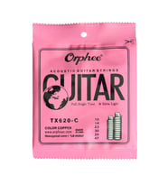 Orphee TX620-C Akustik Gitar Teli - Renkli (Aksesuar - Rainbow Series)  Renkli Top Uçlar (Ball-End), Fosfor Bronz Sargı, Görsel Kolaylık ve Berrak Tını  Ölçüler: 010-047 Standart Tansiyon