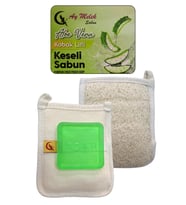 Doğal Kabak Lifli Aloe Vera Sabun Seti Doğal Kabak Lifi Banyo Kesesi - Kabak Lifli Yüz Kesesi