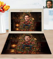 BK Gift Kişiye Özel Erkek Yılbaşı Karikatür Tasarımlı 1000 Parça Profesyonel Puzzle-2, 1000 Puzzle, Yeni Yıl Hediyesi, Yılbaşı Hediyesi