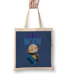 TO THE MOON DOGECAR Dogecoin Crypto Logo Merch Bez Çanta Uzun Saplı