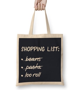 Pandemic Shopping List Bez Çanta Uzun Saplı