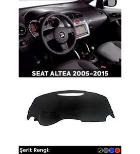 Seat Altea 2005-2015 3d Torpido Koruma Kılıfı - Ön Göğüs Kaplama - Siyah Şerit
