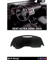 Seat Altea 2005-2015 3d Torpido Koruma Kılıfı - Ön Göğüs Kaplama - Siyah Şerit