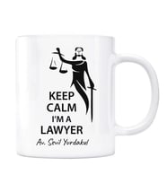 Avukatlara Özel İsimli Kupa Keep Calm I'm a Lawyer Adalet Heykeli