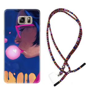Samsung S7 Edge S20 Fe Plus Ultra S21 S22 Kılıf Boyun Asklı Rasta Silikon Sakız ve Kız 1767