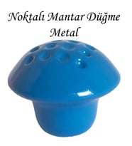 Mavi Noktalı Mantar Düğme Kulp Çocuk Bebek Mobilya Çekmece Dolap Kapak Kulbu Metal Kulp Aksesuarları Vidalı