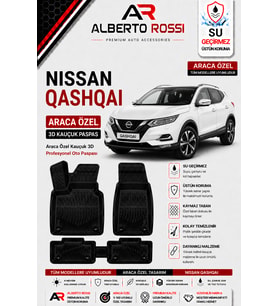 NISSAN QASQAI 2006 - 2013 Araca Özel Kauçuk 3D Profesyonel Oto Paspası