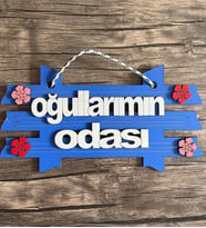 OĞULLARIMIN ODASI KAPI SÜSÜ RENKLİ