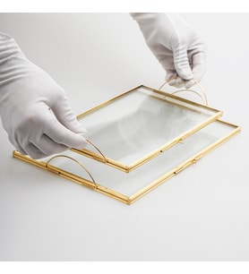 Nişan Tepsisi  2 Parça  Cam Tepsi Takımı  Damat Kahvesi  Pirinç & Gold, Gümüş, Siyah, Bakır (Gold)