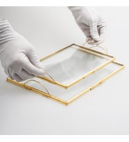 Nişan Tepsisi  2 Parça  Cam Tepsi Takımı  Damat Kahvesi  Pirinç & Gold, Gümüş, Siyah, Bakır (Gold)