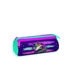 CORAL HIGH 22058 KIDS PEMBE SU YEŞİLİ UNICORN DESENLİ ÜÇ BÖLMELİ KALEM ÇANTASI