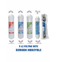 Kapalı Kasa Su Arıtma Cihazı Filtresi 5li Filtre Seti Membranlı (Mavi-Yeşil)