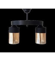 RİOLİGHT İKİLİ BAL CAMLI AVİZE ÇAP:30 CM (Siyah)