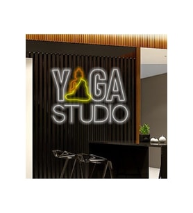 YOGA STUDIO Yazılı ve Şekilli Neon Tabela