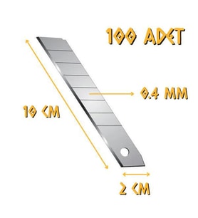 Kupa Tyson Maket Bıçağı Falçata Yedeği 18 X 0.4 mm. - 100 Adet (Gri)