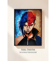 Arcane Jinx ve Vi 3D Tablo 15×20 cm