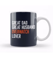 Great Dad Great Husband Overwatch Lover Kupa Bardak Porselen