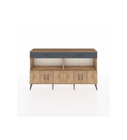 Arges Konsol 2 Raflı 2 Çekmeceli 4 Kapaklı 176x30x99 Çam-Çam/Antrasit