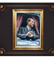 Özel Seri Paspartulu Çerçeveli Atatürk Tablo l775 (Gold)