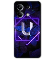 Redmi Note 13 Pro 5G Kılıf HD Desen Baskılı Kılıf - Dark Neon Yaprak U Harfi