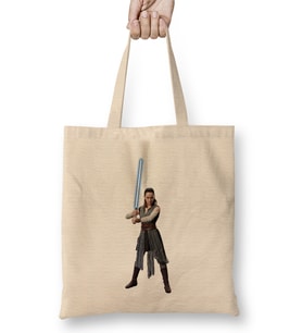 Star Wars Rey Galaxy Silhouette Cut Out 01 Bez Çanta Uzun Saplı