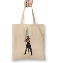 Star Wars Rey Galaxy Silhouette Cut Out 01 Bez Çanta Uzun Saplı