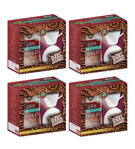 Kahve Dünyası Türk Kahvesi Orta Kavrulmuş 4x100 G + Fincan Hediyeli x 4 Adet