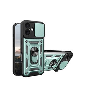iPhone 17 Pars Lens Yüzüklü Silikon - Yeşil