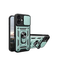 iPhone 17 Pars Lens Yüzüklü Silikon - Yeşil