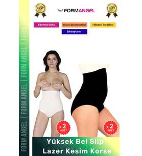#Korse Dikişsiz Lazer Kesim İz Göstermeten Toparlayıcı Kadın Kaymaz Yüksek Bel Slip Korse 4'lü Set