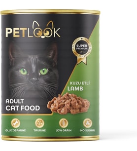 Konserve Kedi Maması Yetişkin Kuzu Etli, Kıyılmış Etli, Pate 415 GR Yaş Mama Düşük Tahıllı