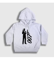 Presmono Unisex Çocuk Beyaz Tuxedo Film James Bond Kapüşonlu Sweatshirt 258457tt (Beyaz)