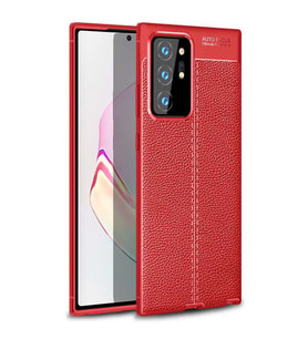 Samsung Galaxy Note 20 Ultra Kılıf Esnek Pu-Deri Leather-Pu Serisi Protected Case (Kırmızı)