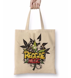 Reggae Music Müzik Bez Çanta Uzun Saplı
